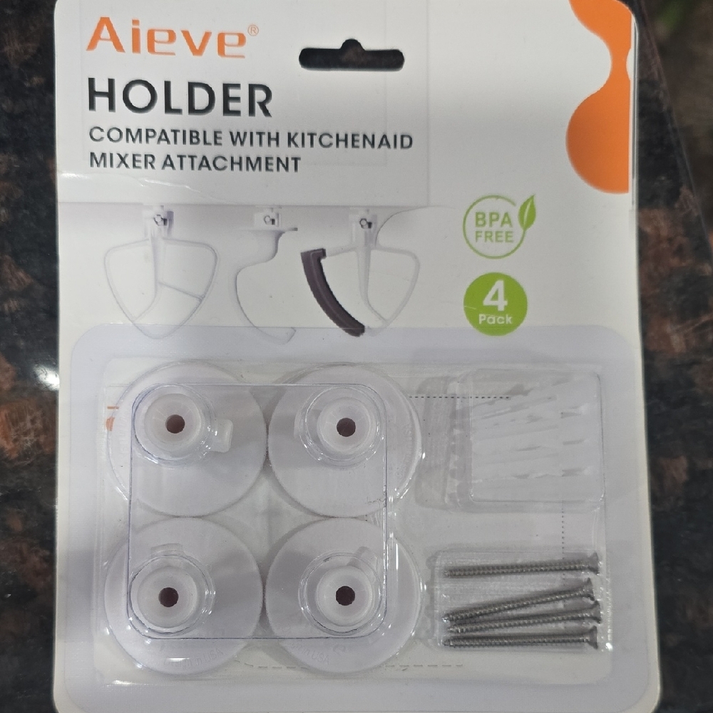 Transparent Mixer Attachment Holder - 4 Pack